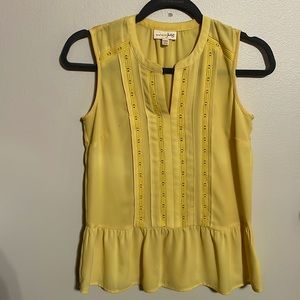 Maison Jules Yellow Sleeveless Top